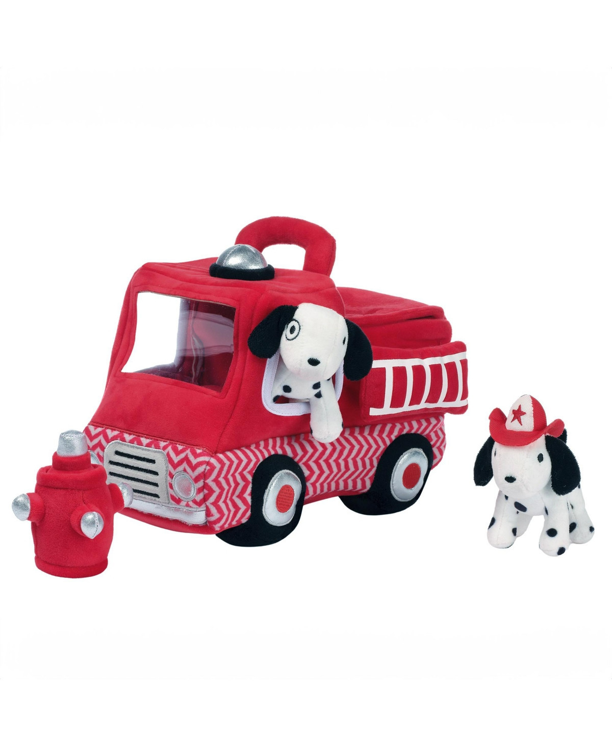 Lambs & Ivy Fire Truck 5pc Developmental Plush Soft Toy Interactive Play Set - Red | Macy's