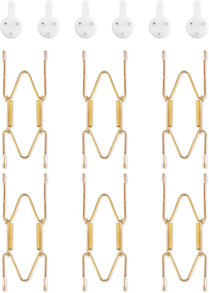 Bilillo 6 Pack Plate Hangers for The Wall, Suitable for 4-5 inch Art Plate, Stainless Steel Invis... | Amazon (US)