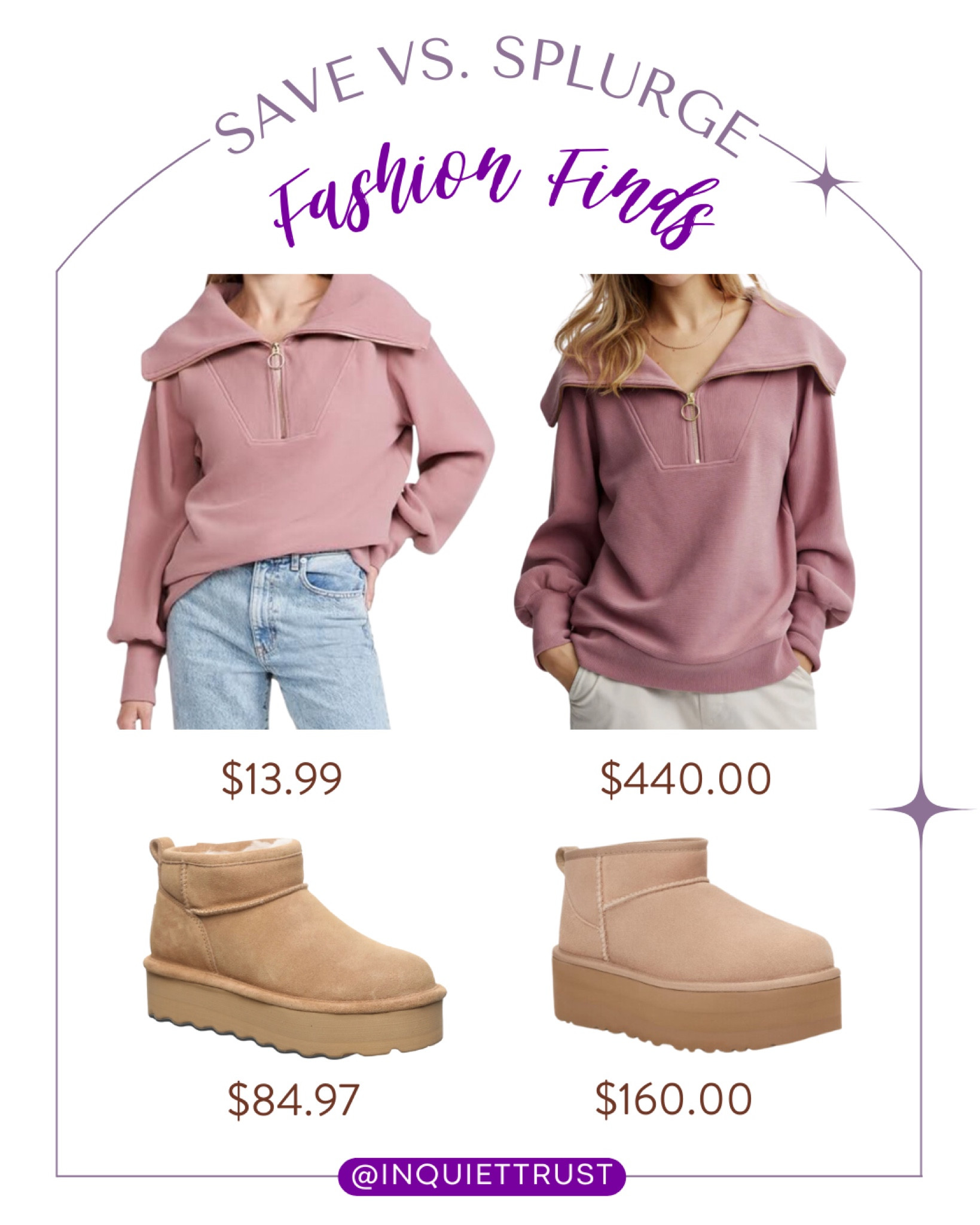 Staying on your budget doesn't need to be boring. Here's a pink sweater and snow boots affordable alternatives!
#cozyclothes #winterboots #winteressentials #fashionfinds

#LTKshoecrush #LTKstyletip #LTKSeasonal