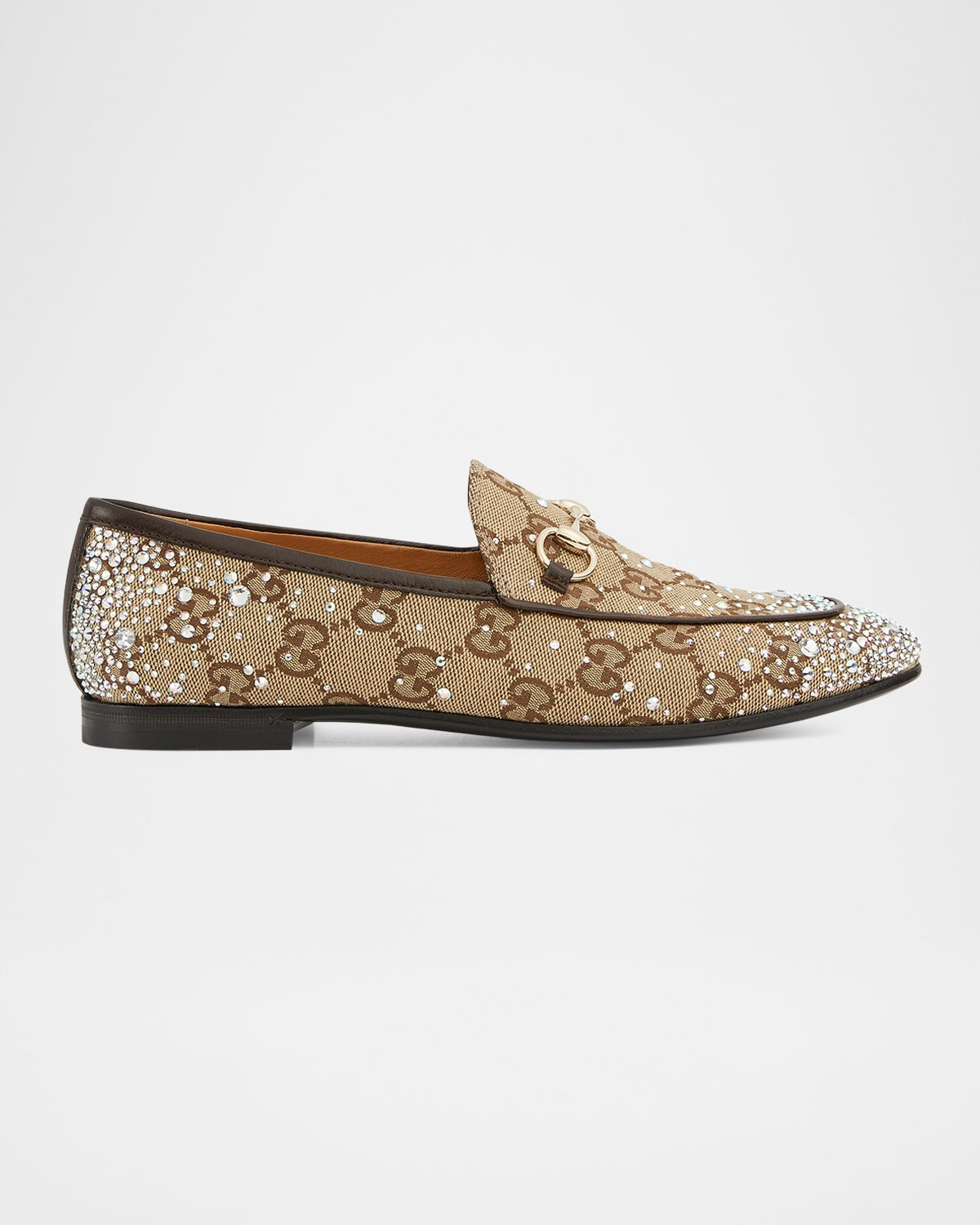 New Jordaan GG Crystal Canvas Loafers | Neiman Marcus