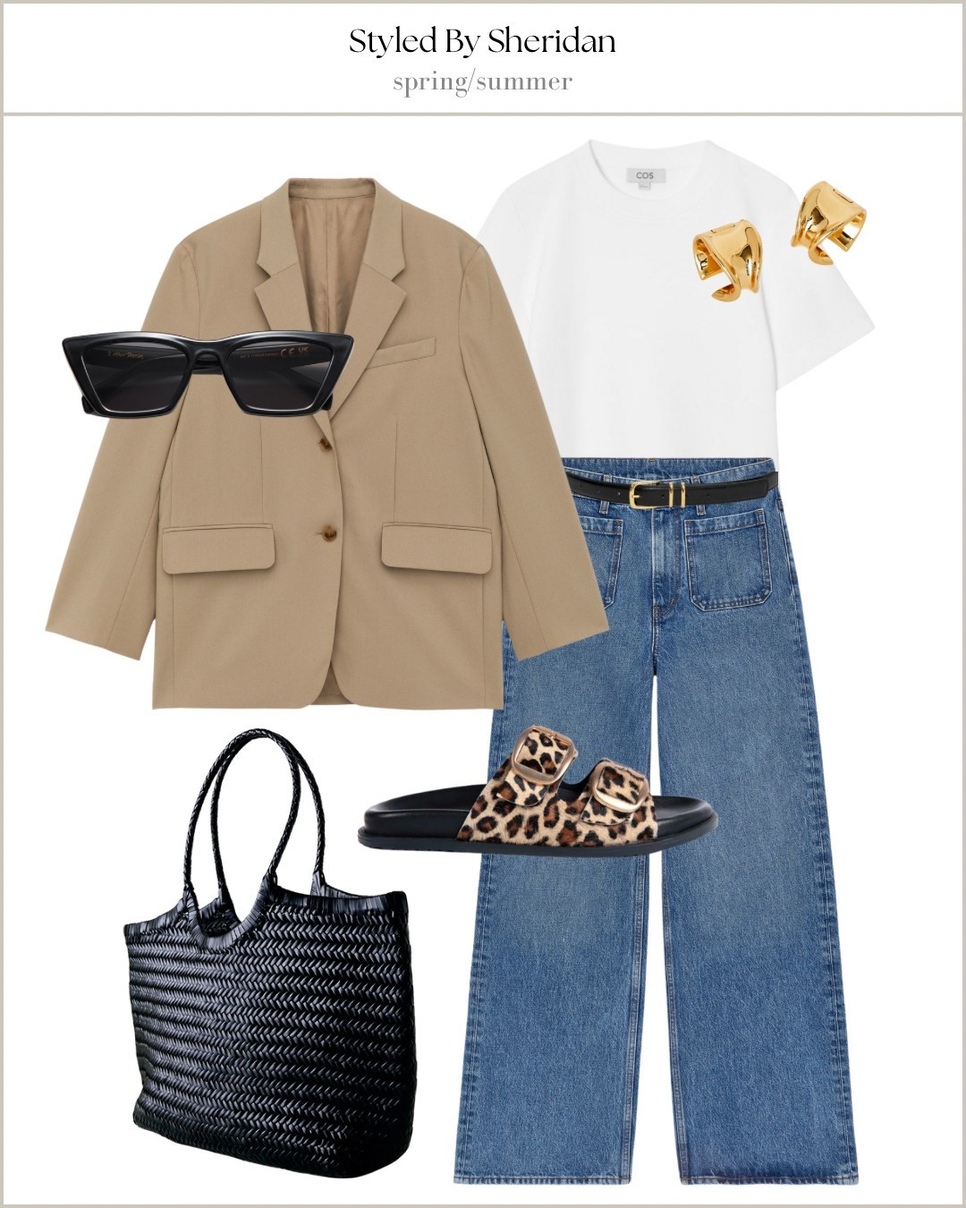 Sandal weather 🩴 spring outfit idea 

Flared jeans/blazer/white T-shirt, leopard print/ sandals/ woven shopper bag 

#LTKsummer #LTKstyletip #LTKspring