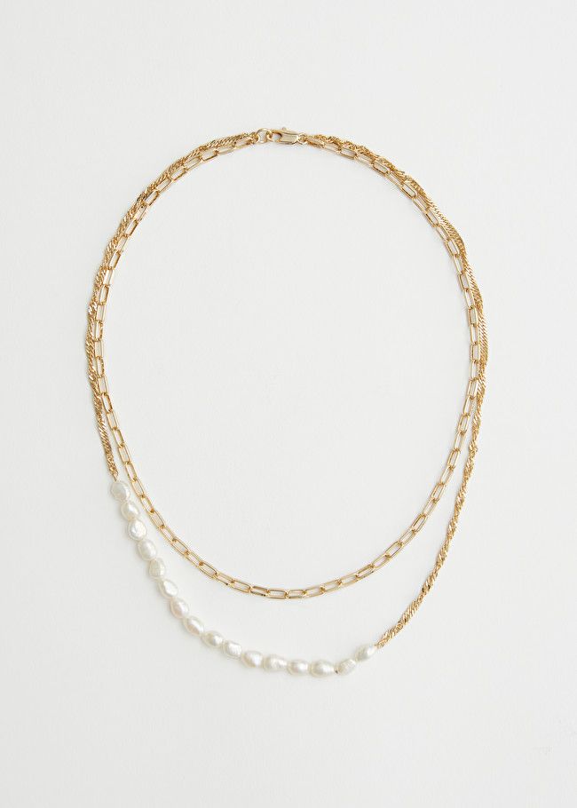 Pearl Pendant Duo Chain Necklace | & Other Stories (EU + UK)