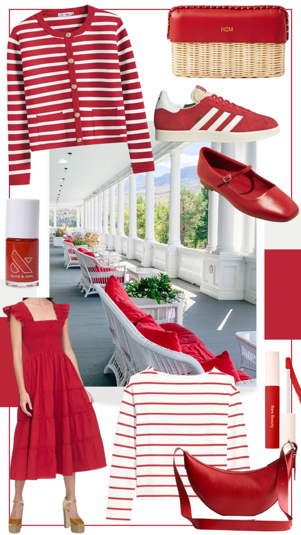 🧣🍎🍷 color story: mount washington veranda // 

apple red style // cherry red // scarlet dress // red and white stripe // red mary janes // red adidas gazelle // 1989 era // red leather bag

#LTKSaleAlert #LTKSeasonal