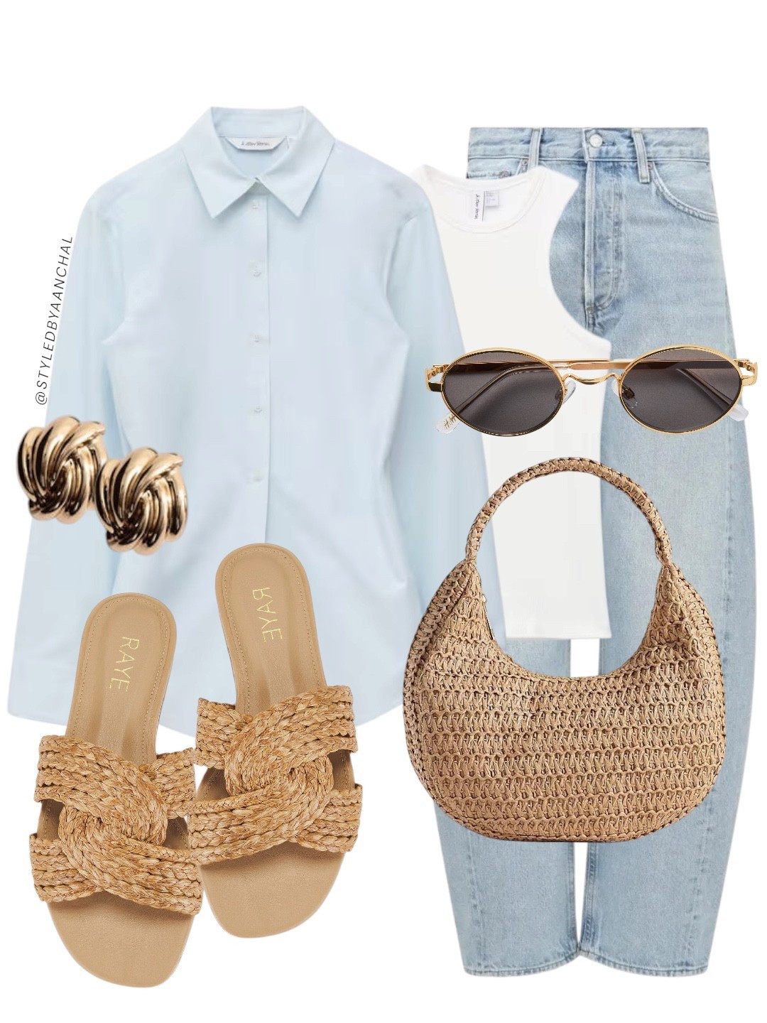 Light blue shirt outfit with raffia accessories 


Light blue
Raffia sandals
Raffia bag
Revolve
Round sunglasses 
& other stories 
White tank
Light blue denim


#LTKU #LTKootd #LTKgrwm