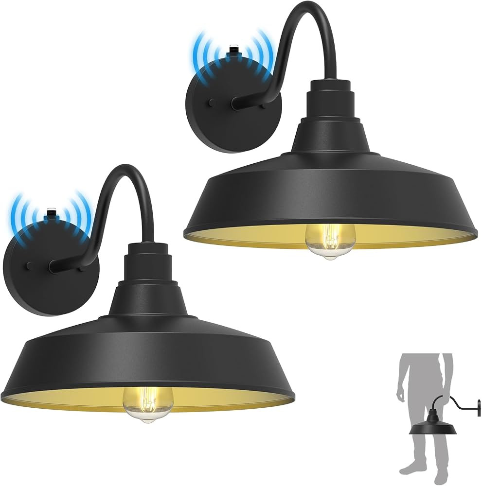 14.5" Dome Gooseneck Barn Light, Outdoor Anti-Rust&Waterproof Farmhouse Wall Sconce, Wall Lantern... | Amazon (US)