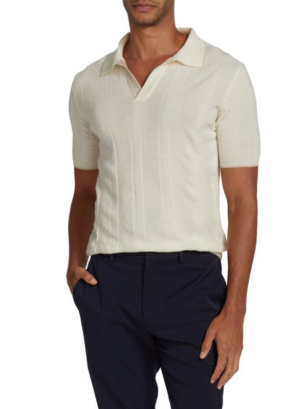 Collection Textured Johnny Collar Polo | Saks Fifth Avenue OFF 5TH
