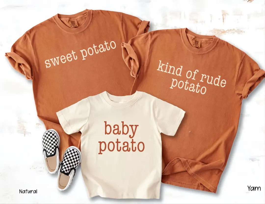 Funny Thanksgiving Couples Shirt, Sweet Potato Kind of Rude Potato Shirt, Matching Thanksgiving S... | Etsy (US)