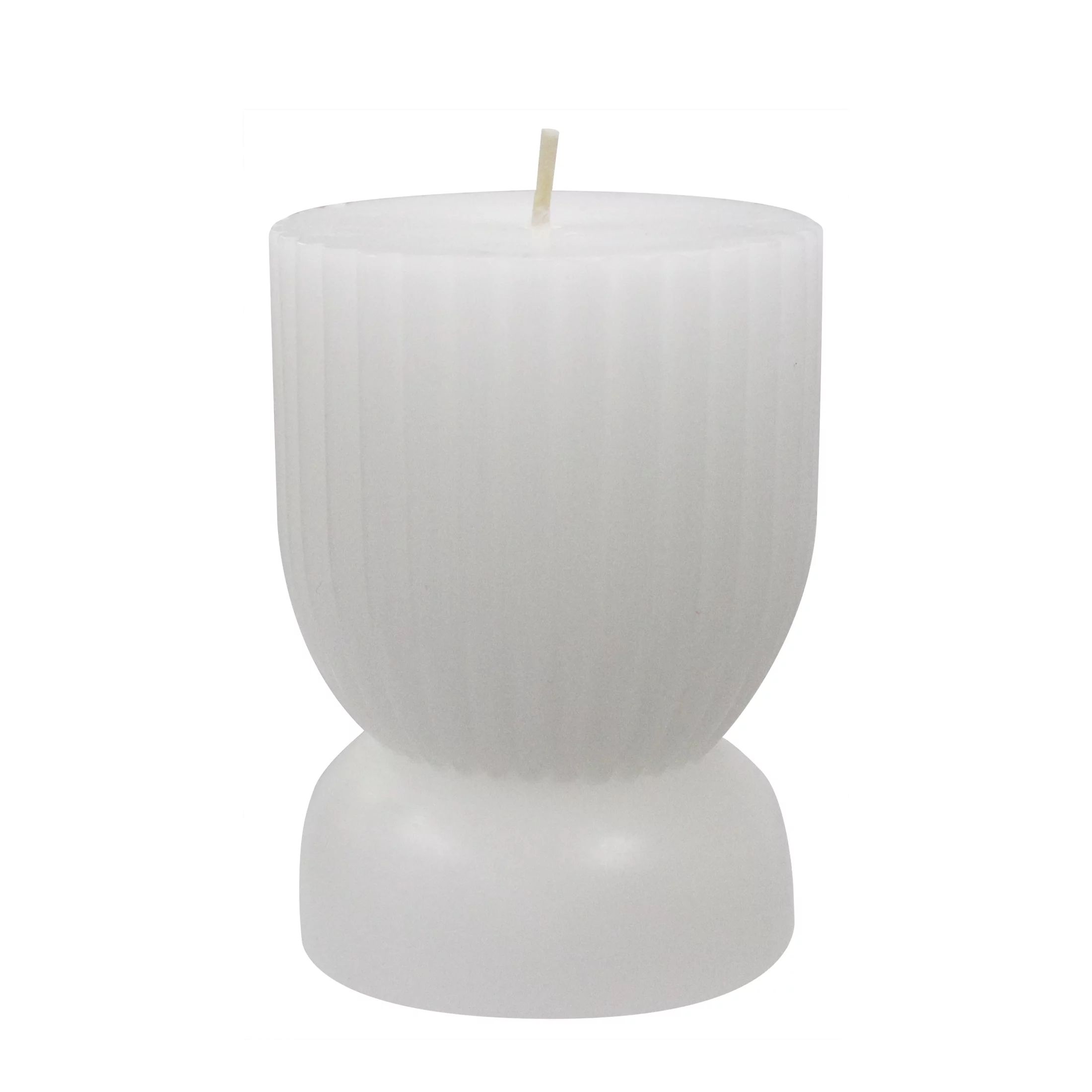 Better Homes & Gardens Unscented Ribbed Pillar Candle, 3x4 inches, White - Walmart.com | Walmart (US)