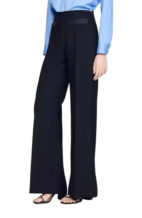SANDRO Pocket detail trousers in Black at Nordstrom, Size 36 Eu | Nordstrom