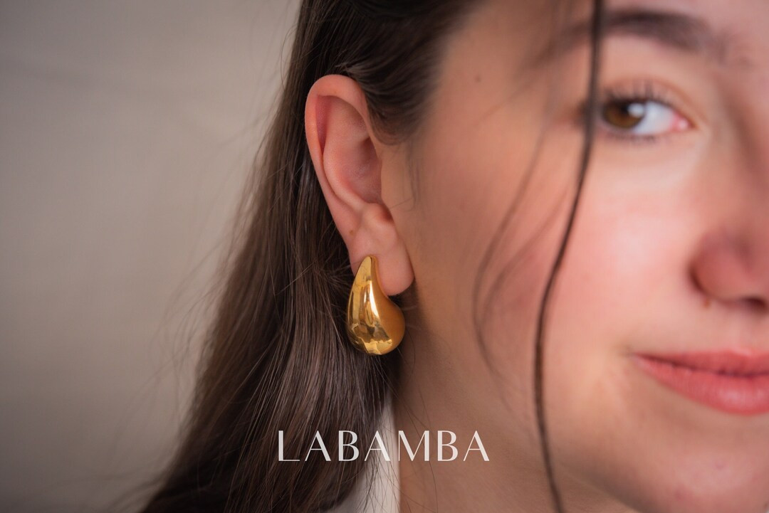 Bottega drop earrings · Drop dupe earrings · Chunky hoop earrings | Etsy (US)