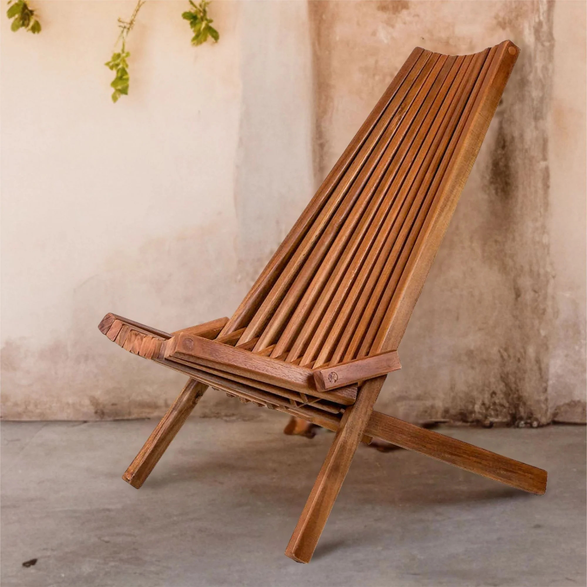 Abrihome Garden Natural Folding Wood Chair | Walmart (US)