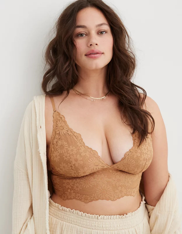 Show Off Lace Padded Longline Bralette | Aerie