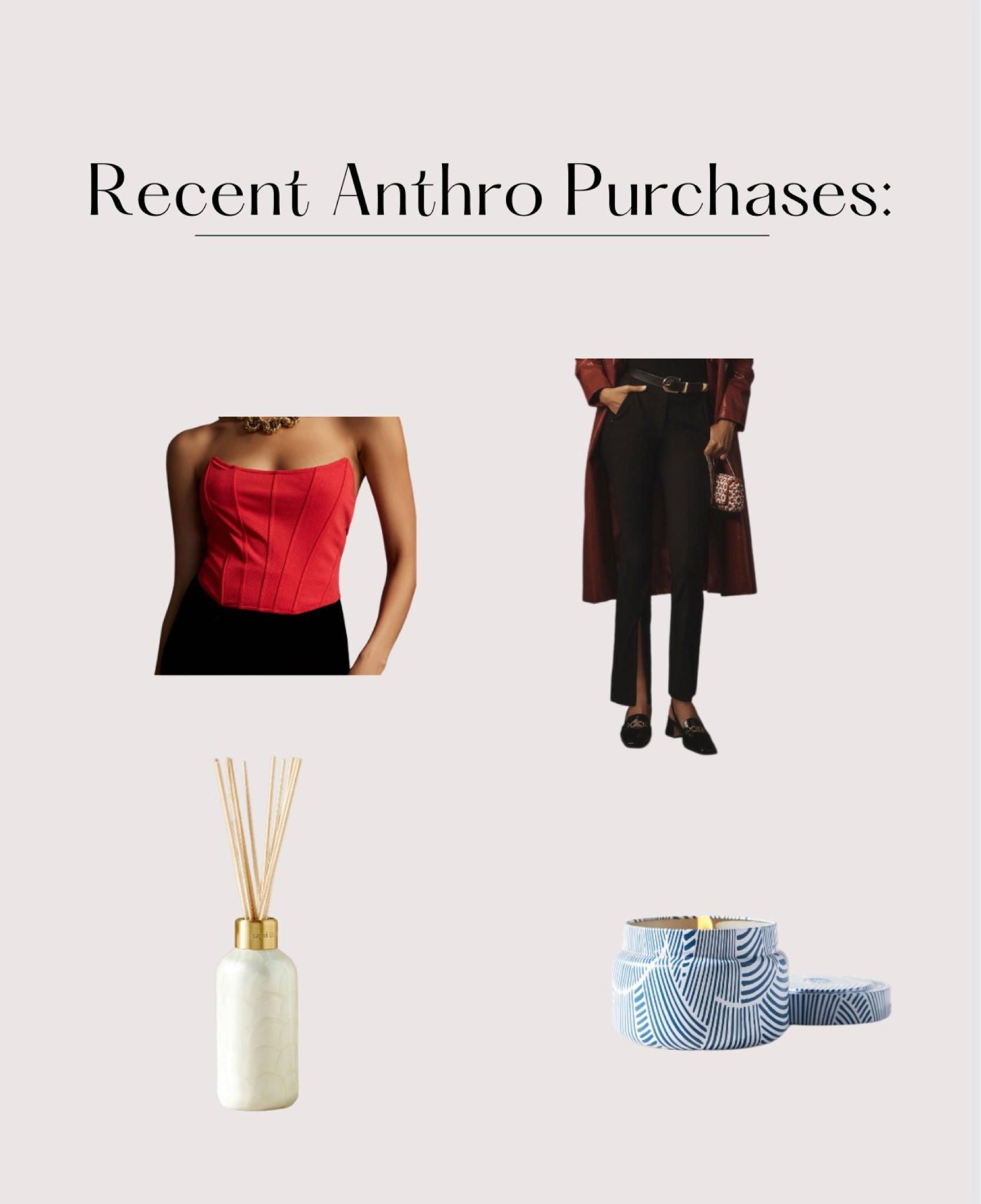 Recent Anthropologie purchases! Red top is unfortunately sold out so linked similar here!

#LTKSpringSale #LTKhome #LTKfindsunder50