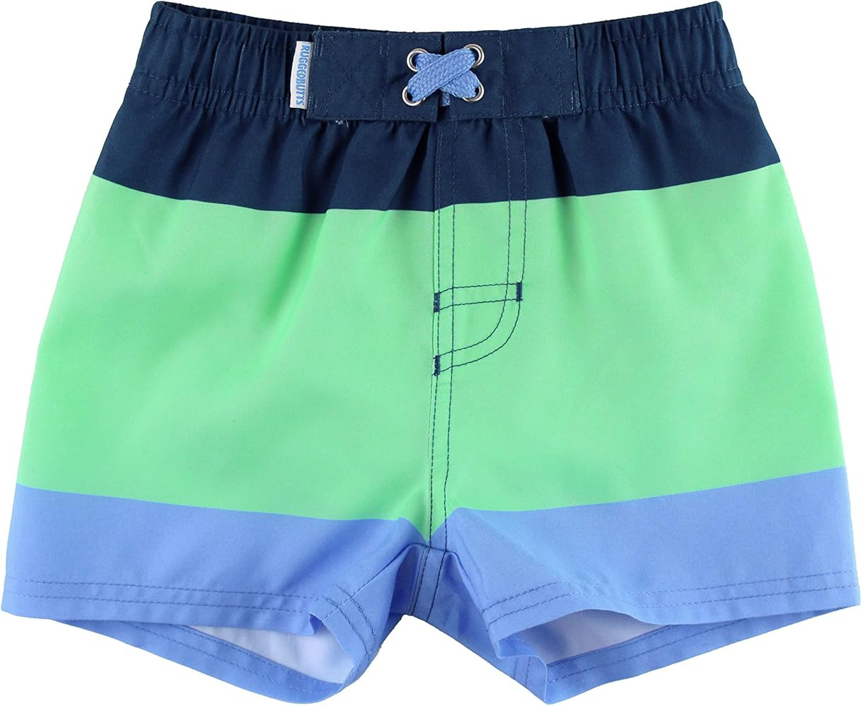 RUGGEDBUTTS Boys UPF50+ Sun Protection Striped Color Block Swim Trunks | Amazon (US)