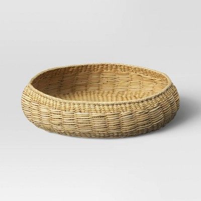 Ribbed Woven Tray Including Plastic Tray Beige - Threshold™ | Target