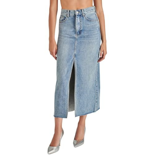 Steve Madden Apparel Avani Denim Skirt, Light Blue, 4 | Amazon (US)