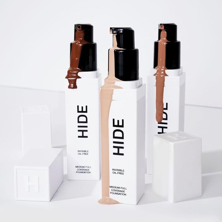 HIDE Lightweight Liquid Foundation Makeup, Premium Medium/Full Coverage Foundation, Oil Free – For A | Amazon (US)