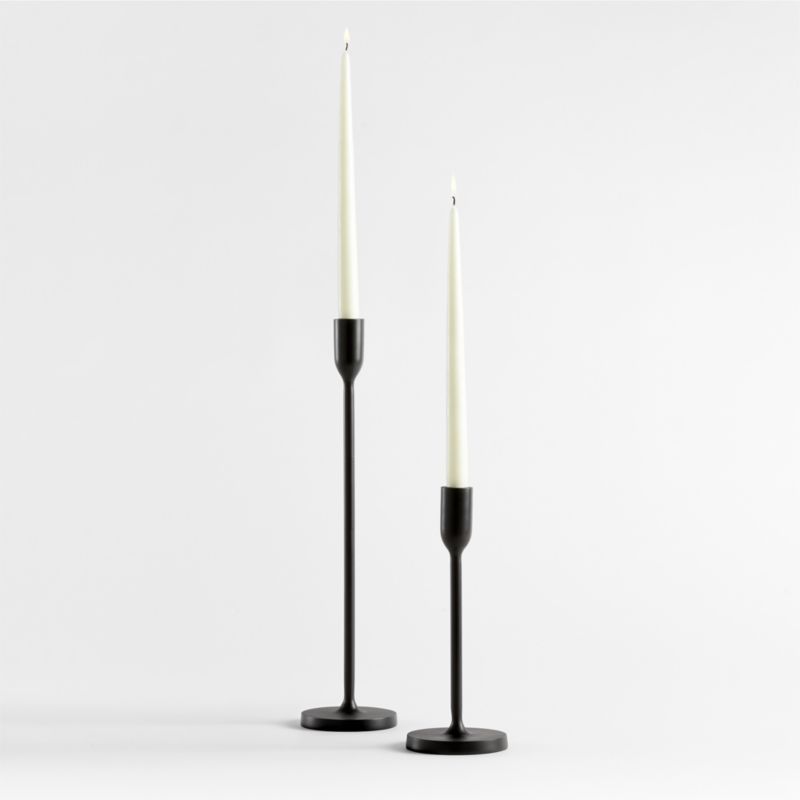 Megs Black Taper Candle Holders by Leanne Ford | Crate & Barrel | Crate & Barrel