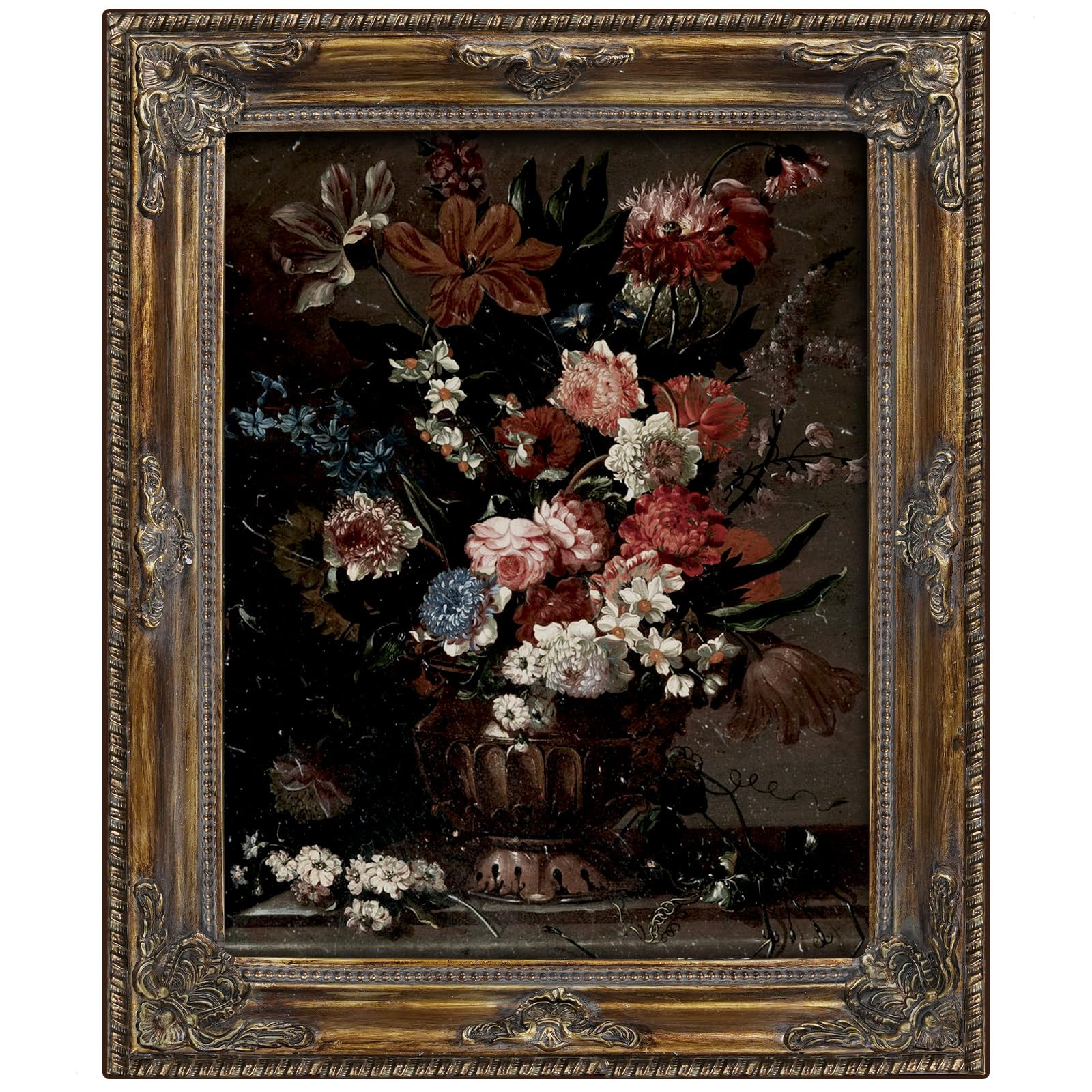 Gothic Gold 11x14 Vintage Picture Frame with Mat for 8x10 or 11 x 14 Photos, Real Glass, Ornate V... | Amazon (US)