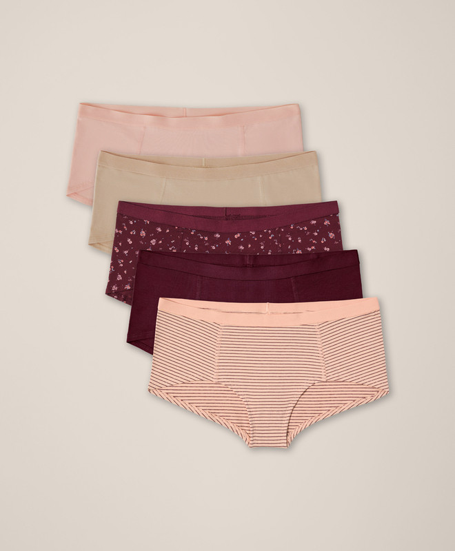 Women’s Everyday Boy Short 5-pack made with Organic Cotton | Pact | Pact Apparel