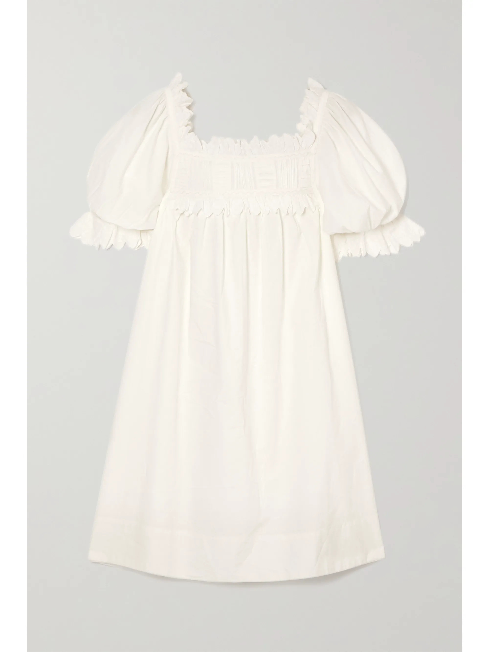 Orchard scalloped embroidered cotton-poplin mini dress | NET-A-PORTER (US)