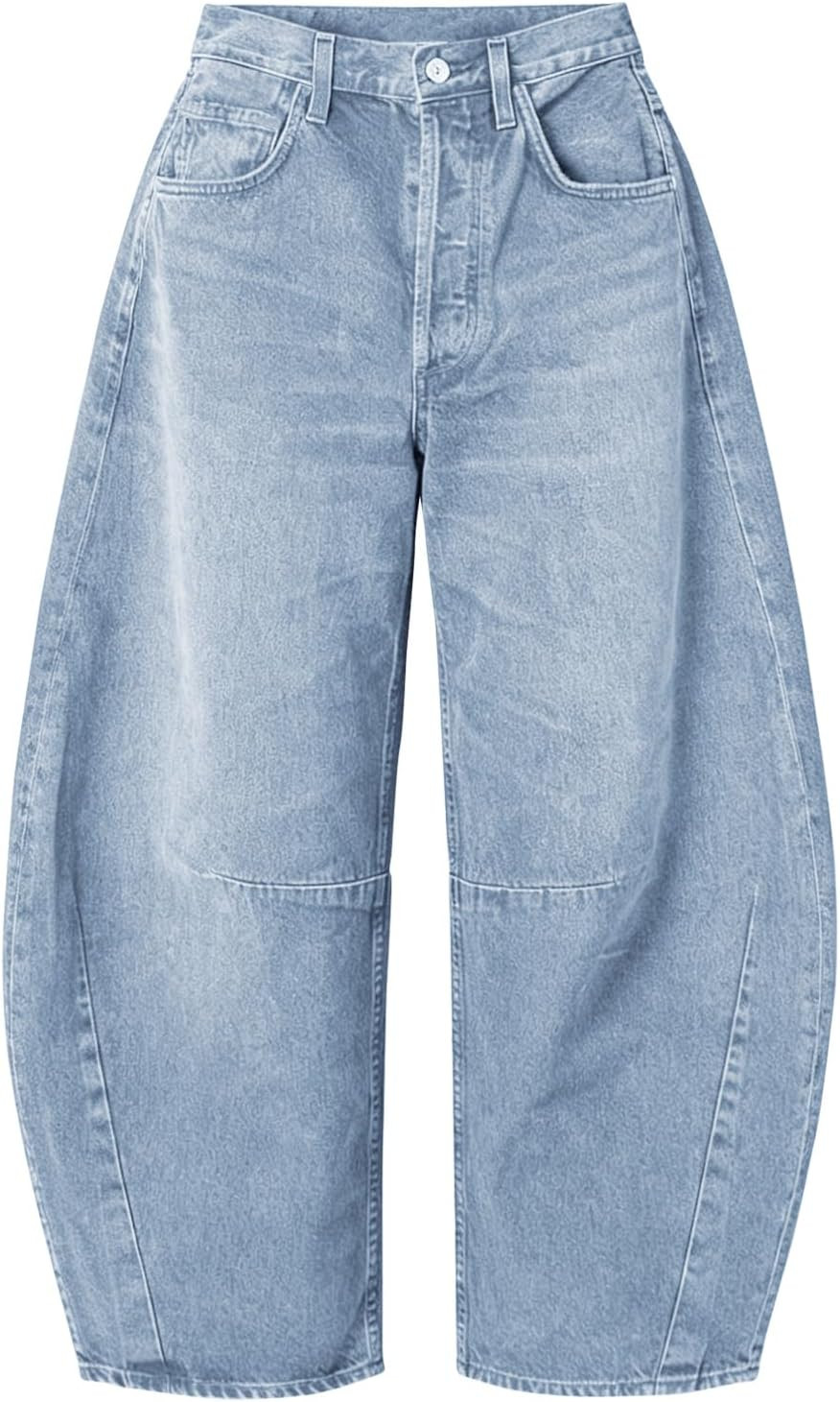 EXLURA Barrel Jeans Women Y2K Boyfriend Denim Pants Casual Baggy Jeans | Amazon (US)