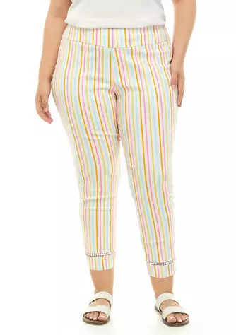 Plus Size Striped Ankle Pants | Belk