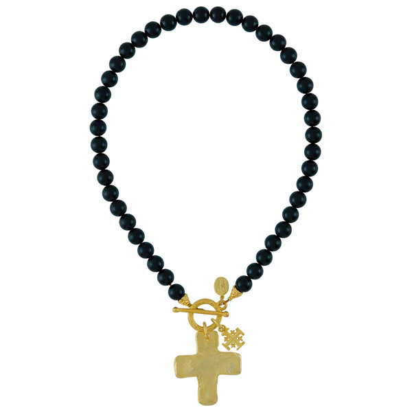 Double Cross Onyx Necklace | Susan Shaw