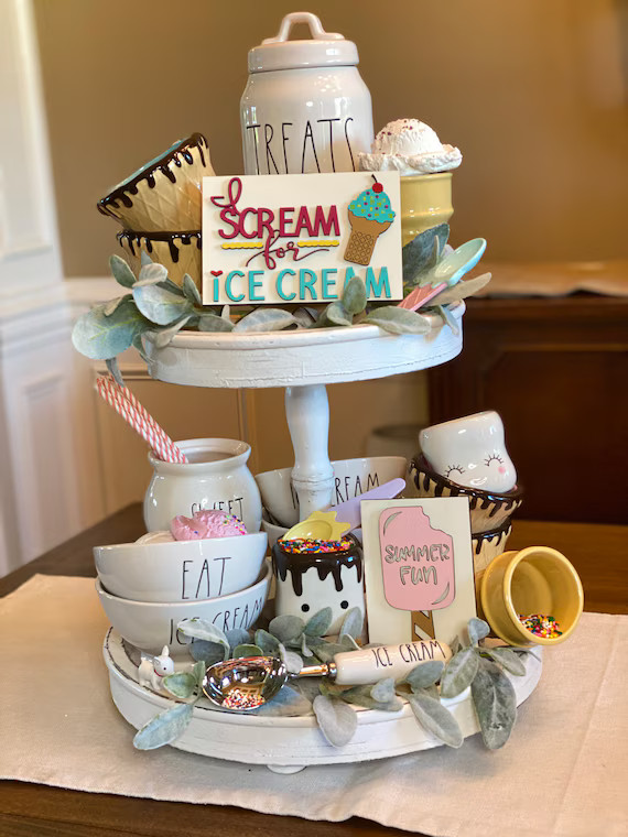Ice Cream 3d Tiered Tray Sign Tiered Tray Sign Summer | Etsy | Etsy (US)