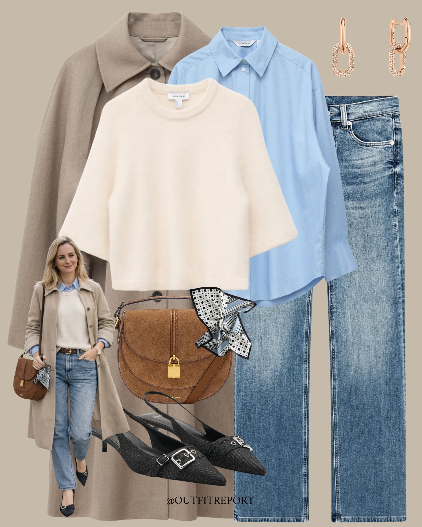 Spring outfit trench coat blue shirt jeans 

#LTKeurope #LTKstyletip #LTKspring