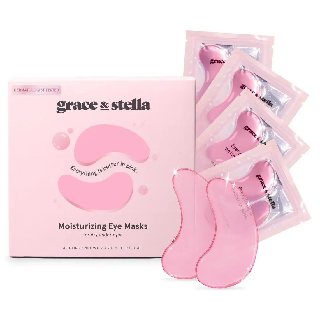 Skin | Vegan Cruelty-Free Pink Moisturizing Under Eye Masks | grace & stella | Debenhams UK