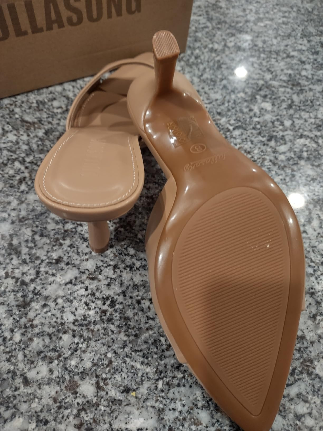 Women's Kitten Heels Open Pointed Toe Slip On Heels Mid Heeled Sandals for Women | Amazon (US)