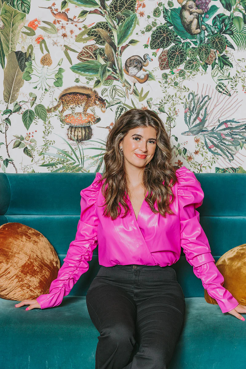 BuddyLove | Joan Surplice Neckline Bodysuit | Magenta | BuddyLove