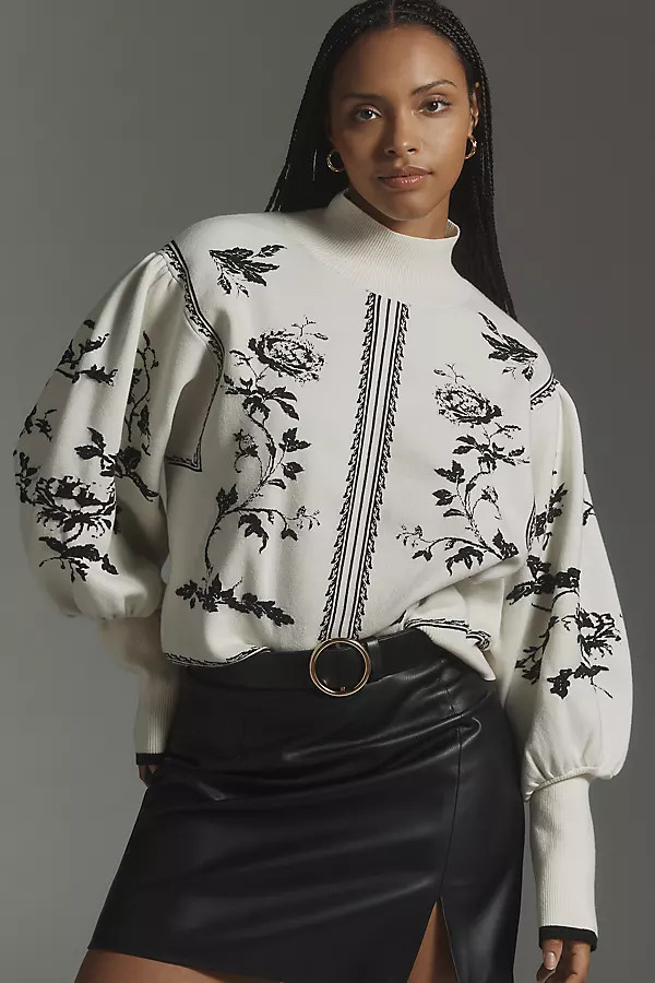 By Anthropologie Balloon-Sleeve Turtleneck Sweater | Anthropologie (US)