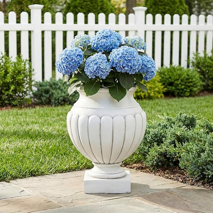 Christopher Knight Home 23.03 Inch Classical Scalloped Pedestal Urn Planter MGO Outdoor Flower Po... | Amazon (US)