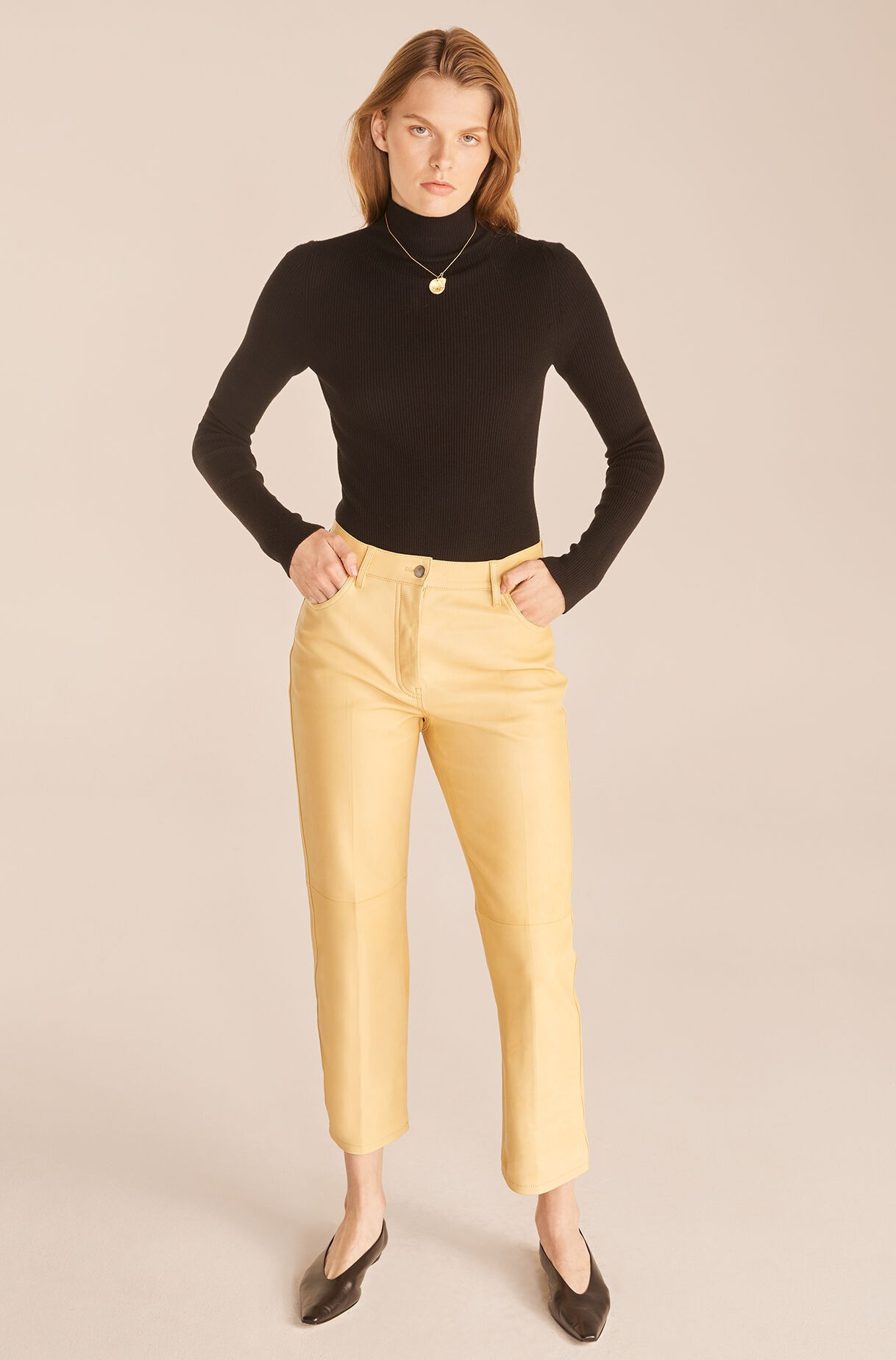 Cropped Leather Pant | Rebecca Taylor