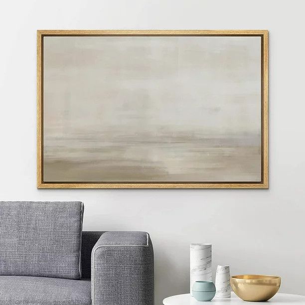 PixonSign Framed Canvas Print Wall Art Grunge Pastel Brown Watercolor Vista Abstract Shapes Illus... | Walmart (US)