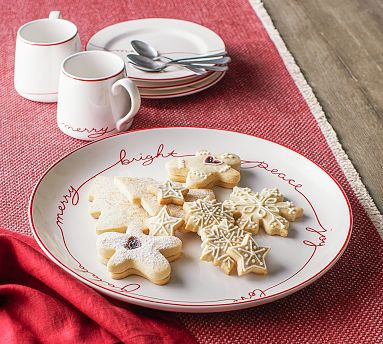 Sentiment Stoneware Round Serving Platter | Pottery Barn (US)