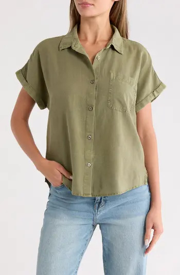 Lucky Brand Rolled Sleeve Button Front Closure Top | Nordstromrack | Nordstrom Rack