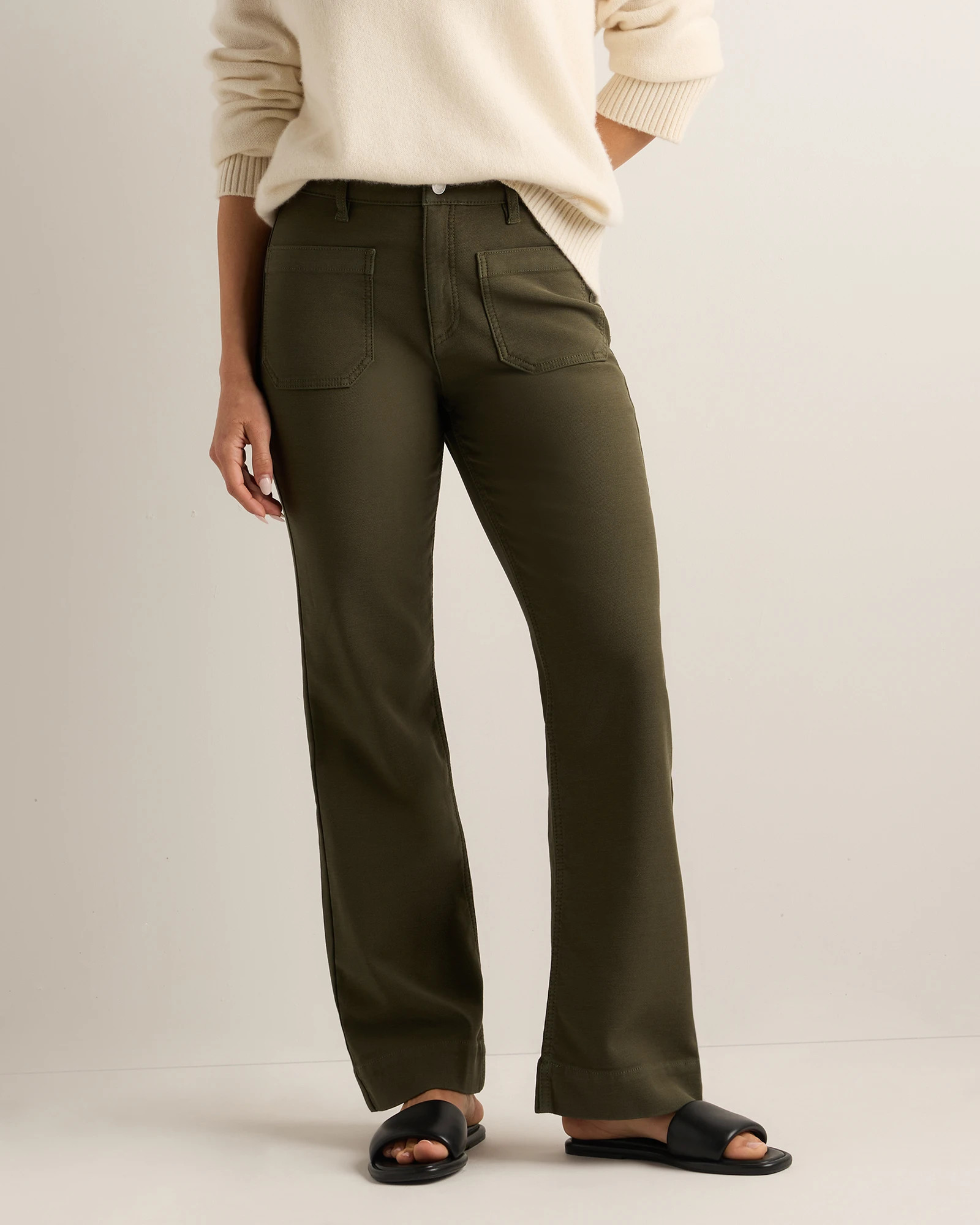Quince | Women's French Terry Wide Leg Pants in Deep Navy, Size 16, Cotton | Quince