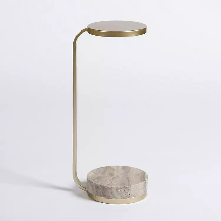 Gray Marble and Gold Metal Cocktail Table | Kirkland's Home