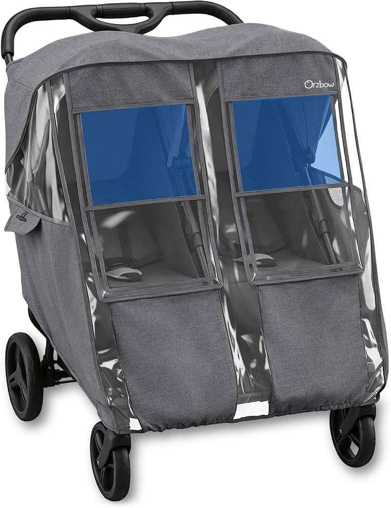 Universal Double Stroller Rain Cover, Easy Access, Durable, Gray | Amazon (US)