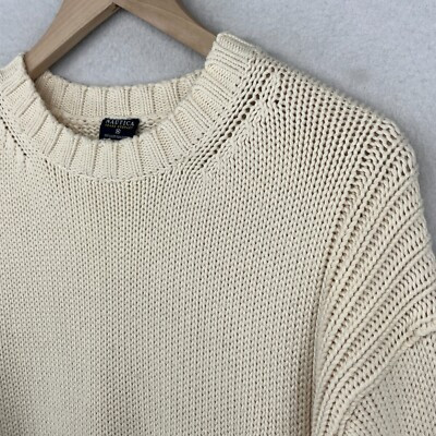 Pre-loved PartnerNAUTICA JEANS Sweater Mens L Marine Field 90s Y2K Pullover Cotton Beige VTG | eBay US