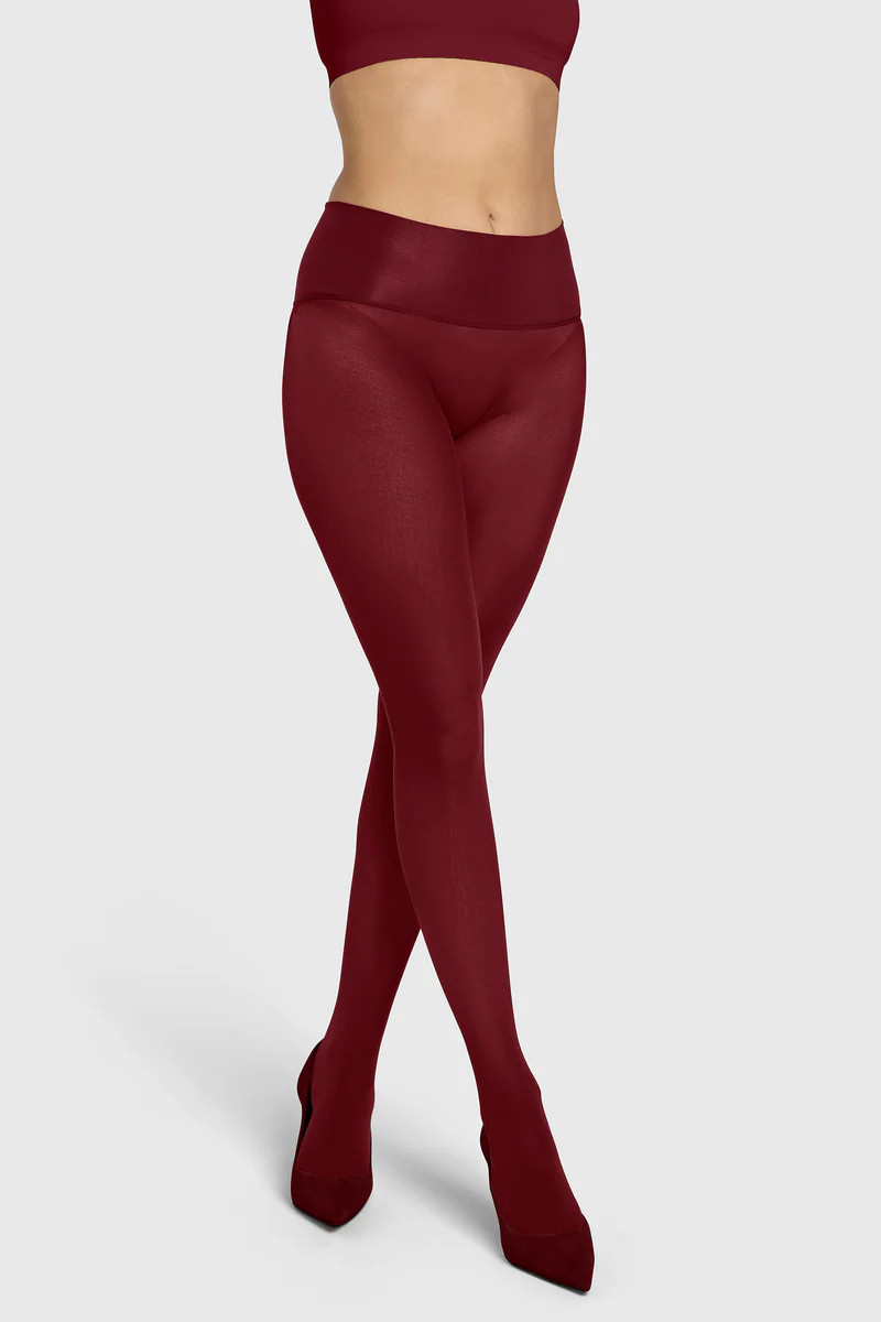 The Eighty Opaque Tights Burgundy | By Heist Studios | Heist Studios