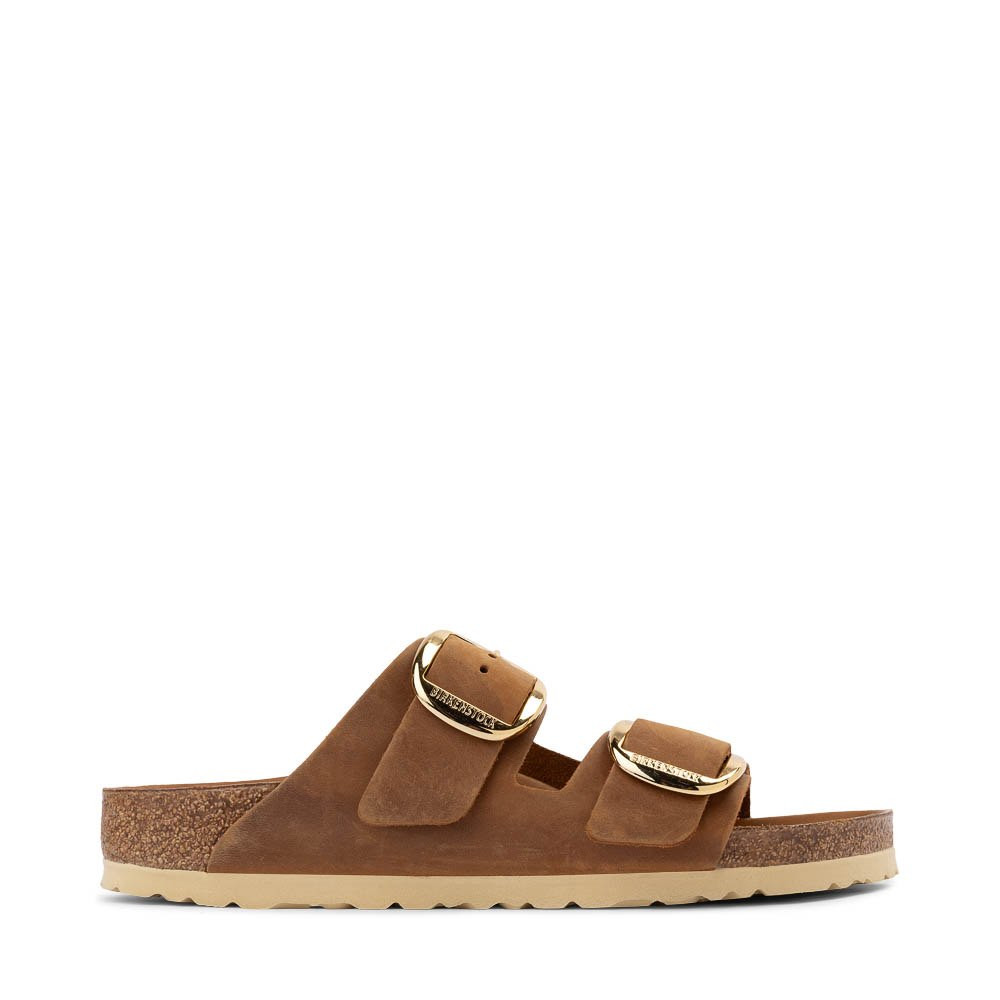 Womens Birkenstock Arizona Big Buckle Slide Sandal - Cognac | Journeys