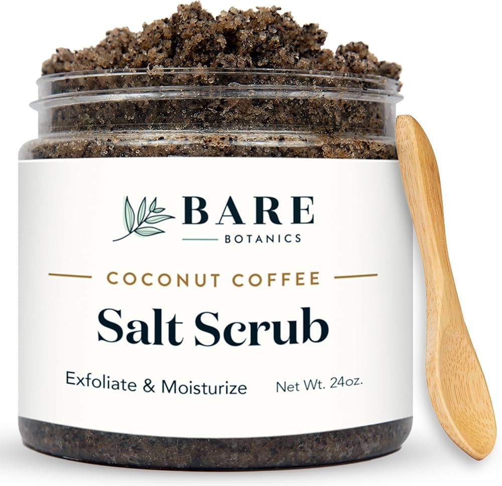 Bare Botanics Coconut Coffee Body Scrub 24oz | Made in Madison, WI | All Natural Sea Salt Exfolia... | Amazon (US)