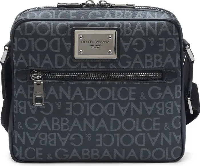 Dolce&Gabbana Logo Plaque Logo Jacquard Crossbody Bag | Nordstrom | Nordstrom