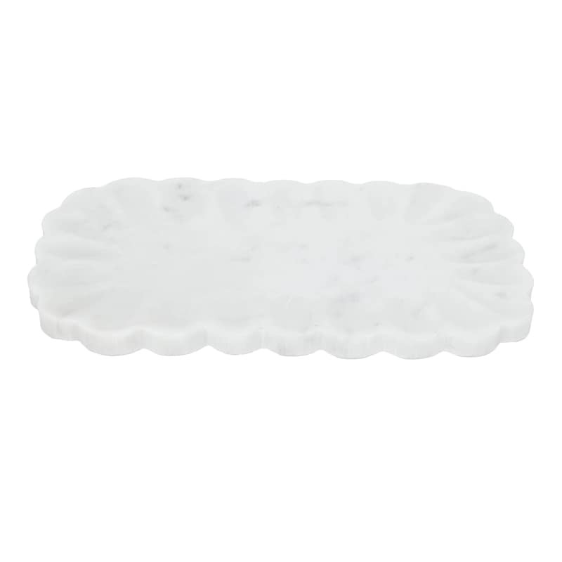 Scallop White Marble Tray | At Home