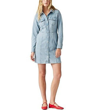 Levi's� Flynn Long Sleeve Denim Western Dress - S | Dillard's
