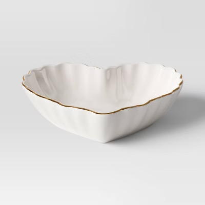 7oz Stoneware Figural Heart Candy Serving Bowl Ivory - Threshold™ | Target